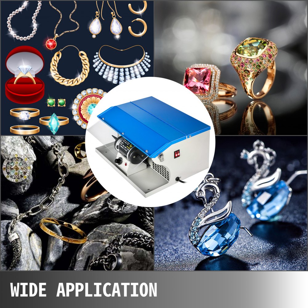 VEVOR Máquina pulidora de joyería 200 W Máquina pulidora de joyería 110 V Herramienta de pulido de joyería Colector de polvo con mesa ligera Pulidora de joyería