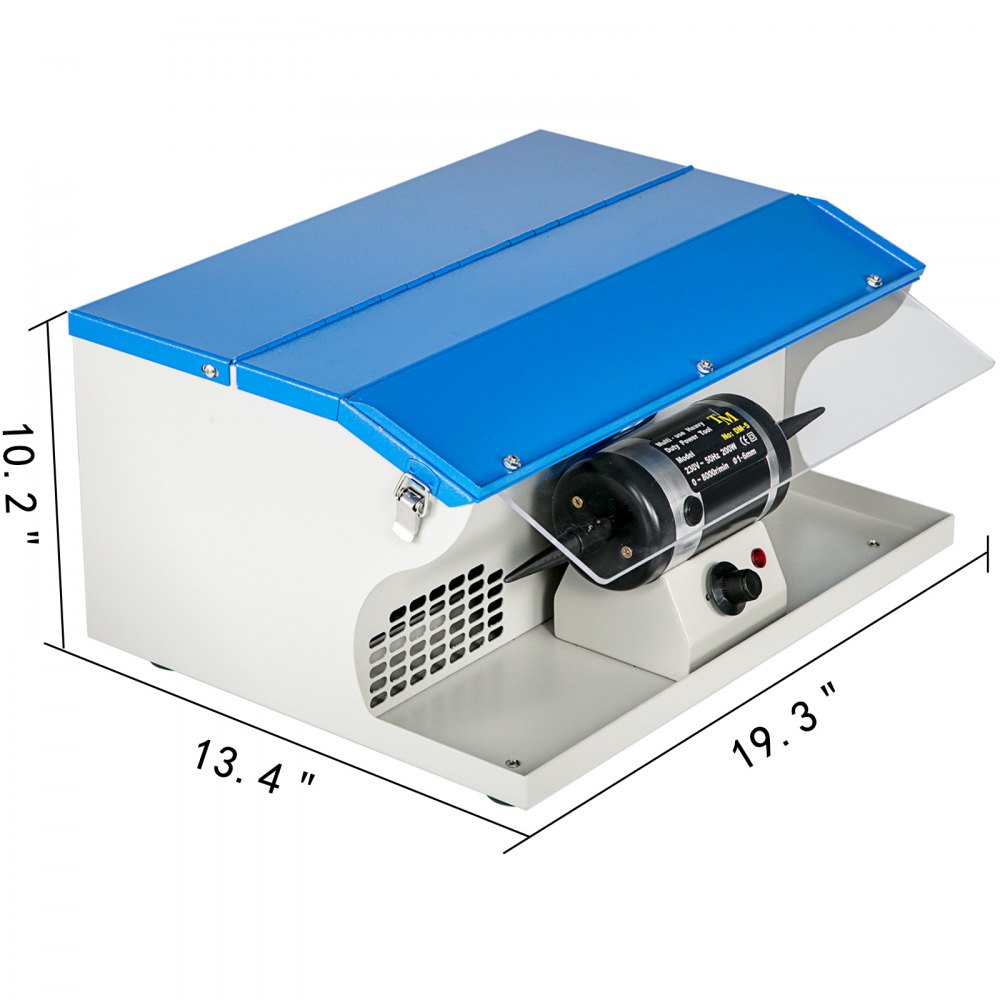 VEVOR Máquina pulidora de joyería 200 W Máquina pulidora de joyería 110 V Herramienta de pulido de joyería Colector de polvo con mesa ligera Pulidora de joyería