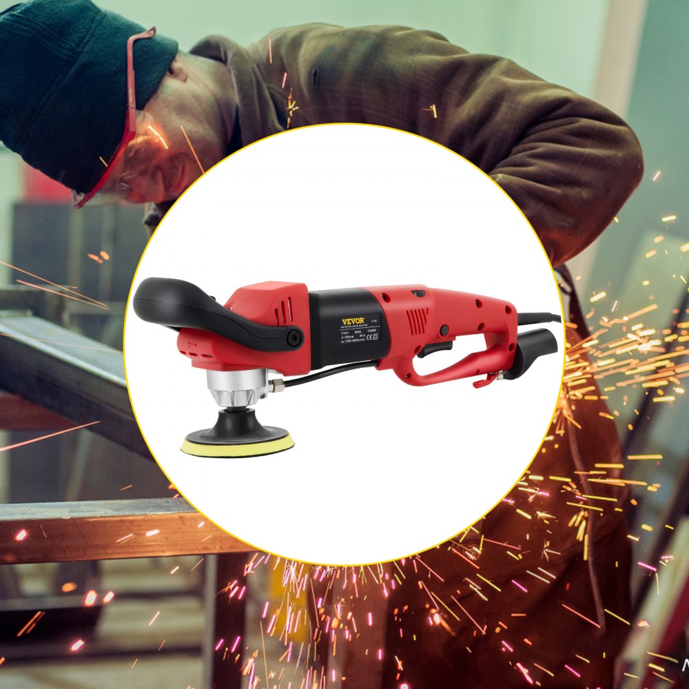 VEVOR Wet Polisher Grinder, Variable Speed 4\" & 5\" Diamond Polishing Pads, Buffing Machine with 78.7\" Water Pipe Adapter & Splash Shield, Electronic Concrete Stone for Title Floor Countertop CE