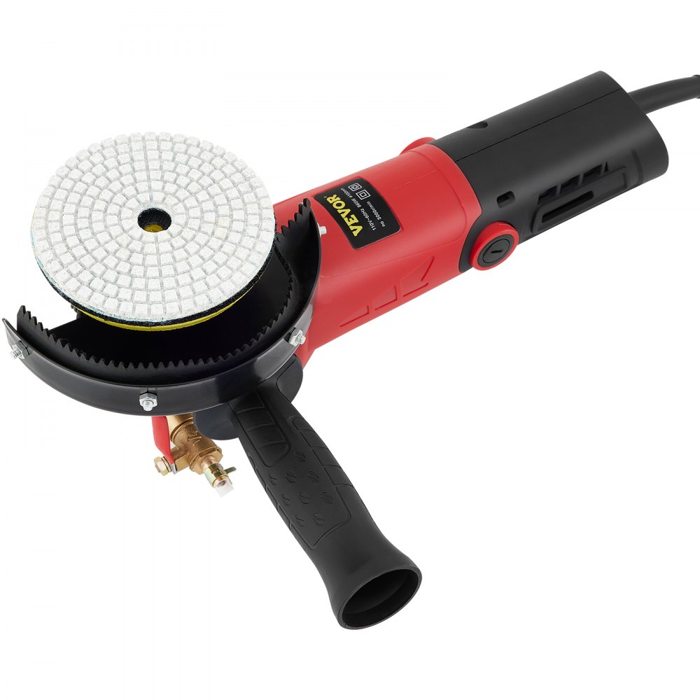 VEVOR Pulidora/pulidora húmeda, kit de 8 piezas de velocidad variable, almohadillas de pulido de diamante adicionales de 4" y 5", máquina pulidora con adaptador de tubo de 59" y protector contra salpicaduras, herramienta de piedra de hormigón para encimera de granito/mármol CE