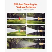 VEVOR Pressure Washer Telescoping Wand, 18 ft, 4000 psi, Telescopic Spray Wand with Power Washer Extension Wands, Gutter Cleaner, Brush Head, 5 Spray Nozzle Tips, Adapter and Adjustable Support Belt