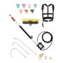 VEVOR Pressure Washer Telescoping Wand, 6358 mm, 275 bar, Telescopic Spray Wand with Power Washer Extension Wands, Gutter Cleaner, Brush Head, Pivoting Coupler, 7 Spray Nozzles and Support Harness
