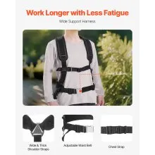 VEVOR Pressure Washer Telescoping Wand, 24 ft, 4000 psi, Telescopic Spray Wand with Power Washer Extension Wands, Gutter Cleaner, Brush Head, Pivoting Coupler, 7 Spray Nozzles and Support Harness