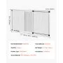 Mosquitera ajustable VEVOR, 38 cm de alto x 53 cm - 101 cm de ancho, 2 paquetes. Mosquiteras extensibles con marco de aluminio y malla resistente. Instalación horizontal o vertical ajustable. Ideal para casa o jardín.