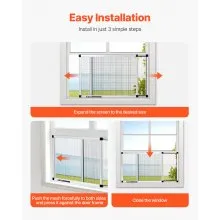 VEVOR Adjustable Window Screen Expandable Windows Screens 2 Packs Aluminum Frame