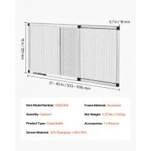 VEVOR Adjustable Window Screen Expandable Windows Screens 2 Packs Aluminum Frame