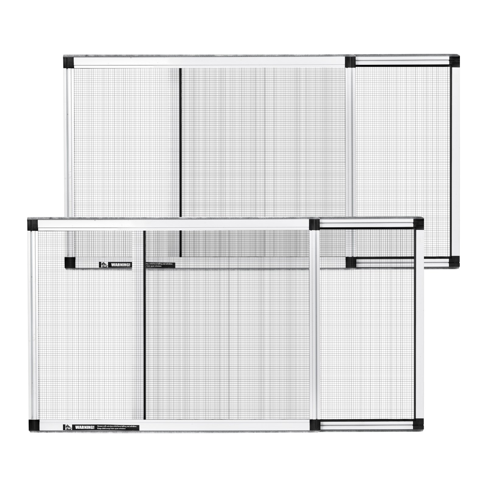 Mosquitera ajustable VEVOR, 38 cm de alto x 53 cm - 101 cm de ancho, 2 paquetes. Mosquiteras extensibles con marco de aluminio y malla resistente. Instalación horizontal o vertical ajustable. Ideal para casa o jardín.