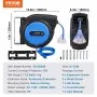 VEVOR Retractable Extension Cord Reel, 75 FT, Heavy Duty 14AWG/3C SJTOW Retractable Power Cord with Lighted Triple Tap Outlet, 13 Amp Circuit Breaker 180° Swivel Bracket for Ceiling or Wall Mount