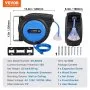 VEVOR Retractable Extension Cord Reel, 80 FT, Heavy Duty 12AWG/3C SJTOW Retractable Power Cord with Lighted Triple Tap Outlet, 15 Amp Circuit Breaker 180° Swivel Bracket for Ceiling or Wall Mount