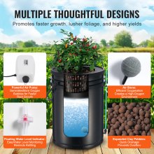 VEVOR DWC Hydroponics Grow System Deep Water Culture with Top Drip 1 Bucket 5Gal