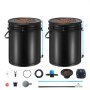 VEVOR DWC Hydroponics Grow System, Hydroponic Growing System with Top Drip Kit, Deep Water Culture 5-Gallon 2 Buckets, with Air Pump, Air Stones and Water Level Device for Leafy Vegetables