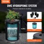 VEVOR hydroponic system with 4 buckets for soil-free indoor gardening.