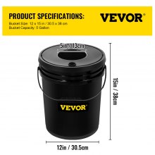 VEVOR DWC Hydroponic System, 5 Gallon 5 Buckets, Deep Water Culture Growing Bucket, Hydroponics Grow Kit with Pump, Air Stone and Connected Reservoir, for Indoor/Outdoor Leafy Vegetables