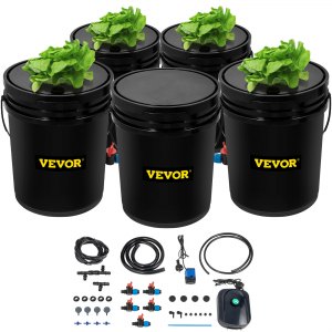 VEVOR DWC Hydroponic System 5 Gallon Buckets Deep Water Culture Growing Bucket