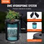 VEVOR DWC Hydroponics Grow System Deep Water Culture 8 bøtter med luftpumpe