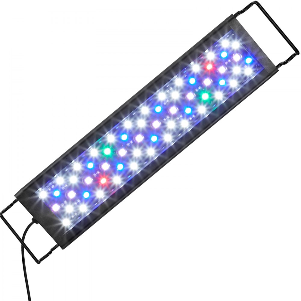 VEVOR Aquarium Light, 14W Full Spectrum Fish Tank Light with 24/7 Natural Mode, Adjustable Timer & 5-Level Brightness, with Aluminum Alloy Shell Extendable Brackets for 12"-18" Freshwater Planted Tank