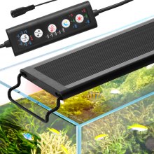 VEVOR Aquarium Light, 14W Full Spectrum Fish Tank Light with 24/7 Natural Mode, Adjustable Timer & 5-Level Brightness, with Aluminum Alloy Shell Extendable Brackets for 12"-18" Freshwater Planted Tank