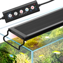 VEVOR Aquarium Light, 14W Full Spectrum Fish Tank Light with 24/7 Natural Mode, Adjustable Timer & 5-Level Brightness, with Aluminum Alloy Shell Extendable Brackets for 12"-18" Freshwater Planted Tank