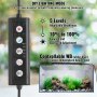 VEVOR Aquarium Light, 10W Full Spectrum Fish Tank Light with 5 Levels Adjustable Brightness, Adjustable Timer and Power-Off Memory, with ABS Shell Extendable Brackets for 12"-18" Freshwater Fish Tank