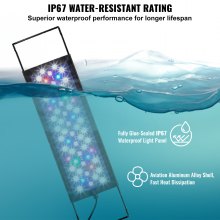 Luz de aquário de espectro completo VEVOR e monitor LCD para tanque de água doce de 12 "-18" 14W