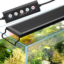 VEVOR Aquarium Light, 18W Full Spectrum Fish Tank Light with 24/7 Natural Mode, Adjustable Timer & 5-Level Brightness, with Aluminum Alloy Shell Extendable Brackets for 18"-24" Freshwater Planted Tank