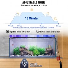 VEVOR Aquarium Light 18W Full Spectrum Aquarium LED Lights for 24"-30" Fish Tank