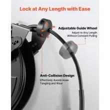 VEVOR Pressure Washer Hose Reel 50ft x 3/8in Retractable 4000PSI Auto-Rewinding