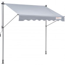 VEVOR Manual Retractable Awning, 3m Outdoor Retractable Patio Awning Sunshade Shelter, Adjustable Patio Door Window Awning Canopy with 39" Sun Shade Curtain for Backyard, Garden, Balcony
