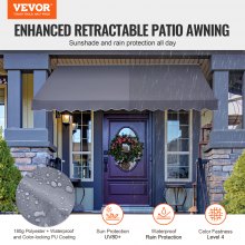 VEVOR 138x47" Patio Awning Retractable Awning Sunshade Shelter with Crank Handle