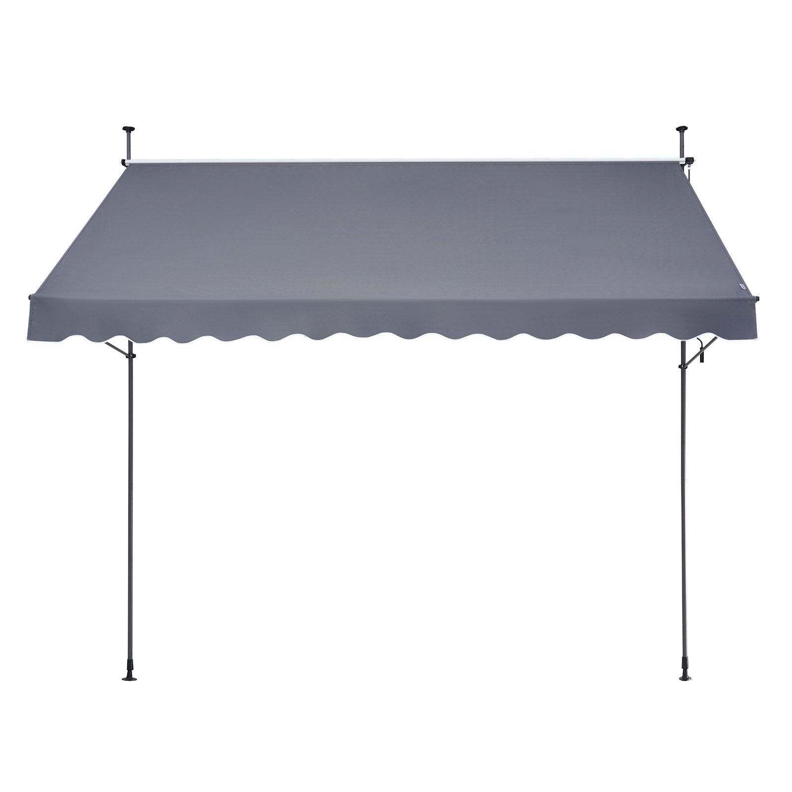 VEVOR 138 x 47" Patio Awning Retractable, Awning Sunshade Shelter with Manual Crank Handle, Outdoor Patio Canopy Sunsetter Deck, Adjustable Height from 86 to 122 in, for Patio/Balcony/Yard, Dark Gray