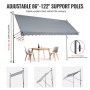 VEVOR 178x47" Patio Awning Retractable Awning Sunshade Shelter with Crank Handle