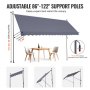 VEVOR 178x47" Toldo de pátio Toldo retrátil Abrigo para guarda-sol com manivela