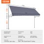 VEVOR 178x47" Toldo de pátio Toldo retrátil Abrigo para guarda-sol com manivela