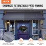 VEVOR 178 x 47" Patio Awning Retractable, Awning Sunshade Shelter with Manual Crank Handle, Outdoor Patio Canopy Sunsetter Deck, Adjustable Height from 86 to 122 in, for Patio/Balcony/Yard, Dark Gray