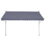 VEVOR 178 x 47" Patio Awning Retractable, Awning Sunshade Shelter with Manual Crank Handle, Outdoor Patio Canopy Sunsetter Deck, Adjustable Height from 86 to 122 in, for Patio/Balcony/Yard, Dark Gray