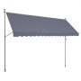 VEVOR 178 x 47" Patio Awning Retractable, Awning Sunshade Shelter with Manual Crank Handle, Outdoor Patio Canopy Sunsetter Deck, Adjustable Height from 86 to 122 in, for Patio/Balcony/Yard, Dark Gray