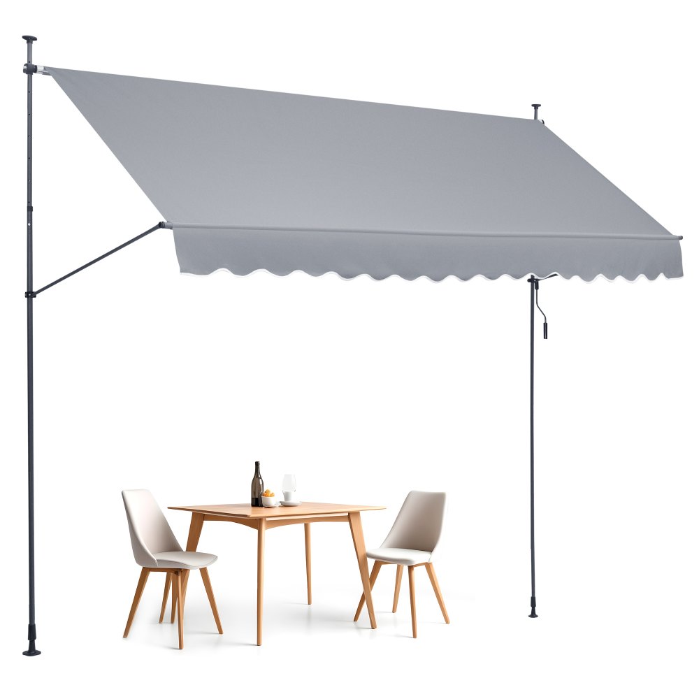 VEVOR 157x47" Patio Awning Retractable Awning Sunshade Shelter with Crank Handle