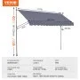 VEVOR 157 x 47" Patio Awning Retractable, Awning Sunshade Shelter with Manual Crank Handle, Outdoor Patio Canopy Sunsetter Deck, Adjustable Height from 86 to 122 in, for Patio/Balcony/Yard, Dark Gray