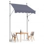VEVOR 59 x 47" Patio Awning Retractable, Awning Sunshade Shelter with Manual Crank Handle, Outdoor Patio Canopy Sunsetter Deck, Adjustable Height from 86 to 122 in, for Patio/Balcony/Yard, Dark Gray