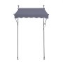VEVOR 59 x 47" Patio Awning Retractable, Awning Sunshade Shelter with Manual Crank Handle, Outdoor Patio Canopy Sunsetter Deck, Adjustable Height from 86 to 122 in, for Patio/Balcony/Yard, Dark Gray