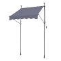 VEVOR 59 x 47" Patio Awning Retractable, Awning Sunshade Shelter with Manual Crank Handle, Outdoor Patio Canopy Sunsetter Deck, Adjustable Height from 86 to 122 in, for Patio/Balcony/Yard, Dark Gray