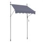 VEVOR 59 x 47" Patio Awning Retractable, Awning Sunshade Shelter with Manual Crank Handle, Outdoor Patio Canopy Sunsetter Deck, Adjustable Height from 86 to 122 in, for Patio/Balcony/Yard, Dark Gray