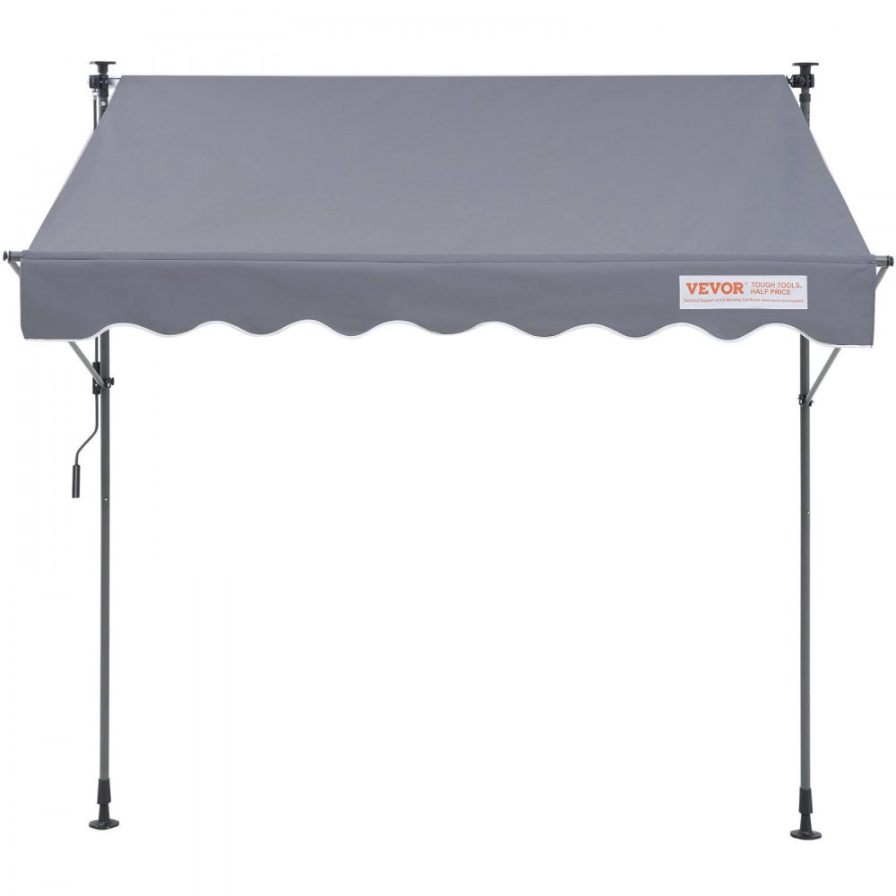 VEVOR Manual Retractable Awning, 78" Outdoor Retractable Patio Awning Sunshade Shelter, Adjustable Patio Door Window Awning Canopy with 39" Sun Shade Curtain for Backyard, Garden, Balcony