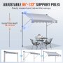 VEVOR Manual Retractable Awning, 78" Outdoor Retractable Patio Awning Sunshade Shelter, Adjustable Patio Door Window Awning Canopy with 39" Sun Shade Curtain for Backyard, Garden, Balcony
