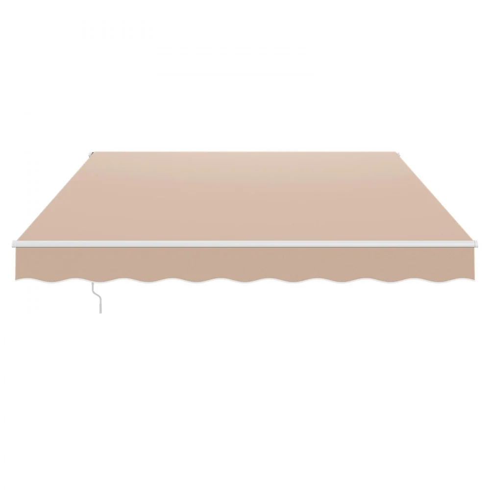 VEVOR Manual Retractable Awning, 13 x 8 ft Outdoor Patio Awning Retractable Sun Shade, Water-Resistant Polyester Patio Door Window Awning Sunshade Shelter with Crank Handle for Backyard, Balcony