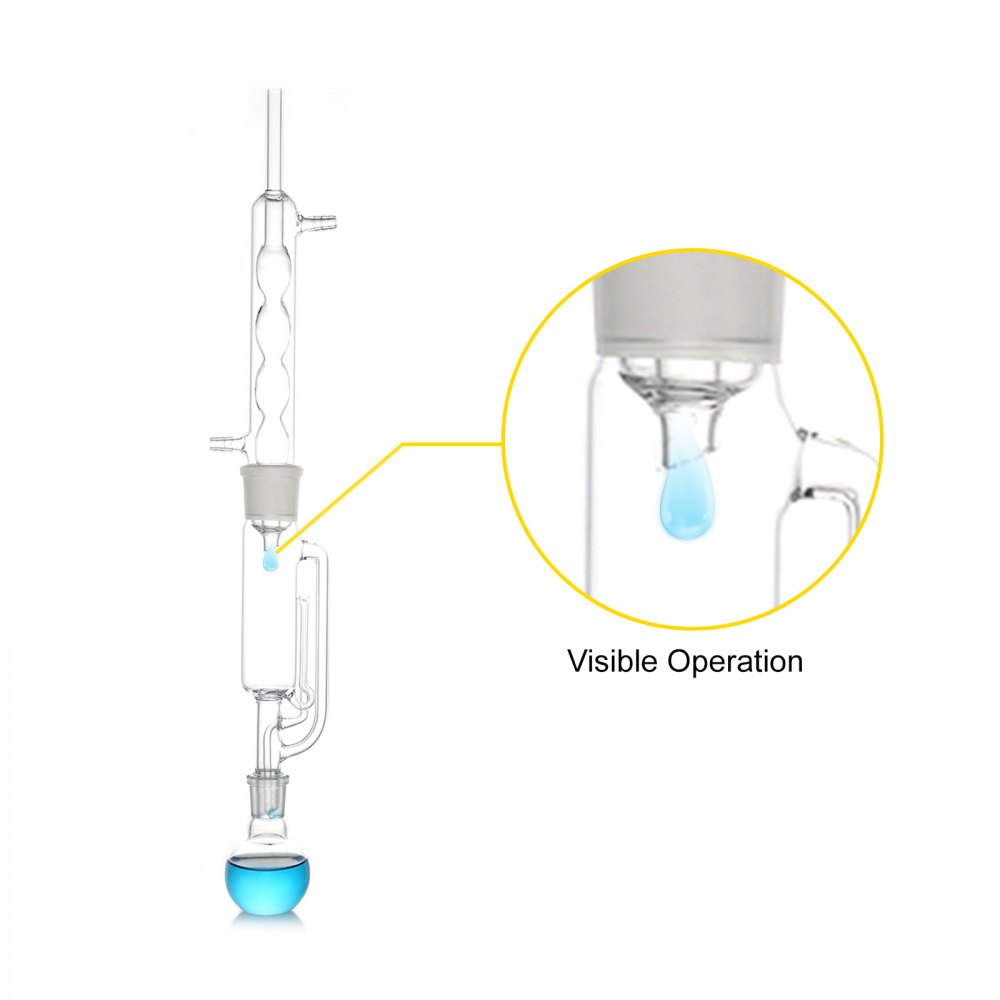 VEVOR Glass Soxhlet Extraction Apparatus Set 34/45 with Extraction Thimble