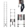 VEVOR Telescoping Ladder, 3740mm Stainless Steel Lightweight Extension Ladder, Multi-Button Retraction Collapsible Ladders, 150 kg Capacity & Non-Slip Feet, Portable 13-Step Ladders for Home RV Loft