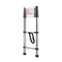 VEVOR Telescoping Ladder, 2540mm Stainless Steel Lightweight Extension Ladder, Multi-Button Retraction Collapsible Ladders, 150 kg Capacity & Non-Slip Feet, Portable 9-Step Ladders for Home RV Loft