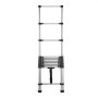 VEVOR Telescoping Ladder, 2540mm Stainless Steel Lightweight Extension Ladder, Multi-Button Retraction Collapsible Ladders, 150 kg Capacity & Non-Slip Feet, Portable 9-Step Ladders for Home RV Loft