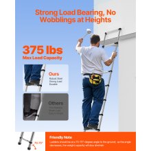 VEVOR Telescoping Ladder Stainless Steel Extension Step 2540mm Portable Ladders